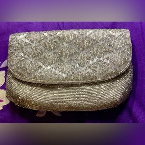 Pre-Owned Macy’s Beaded/Satin Evening Bag Clutch